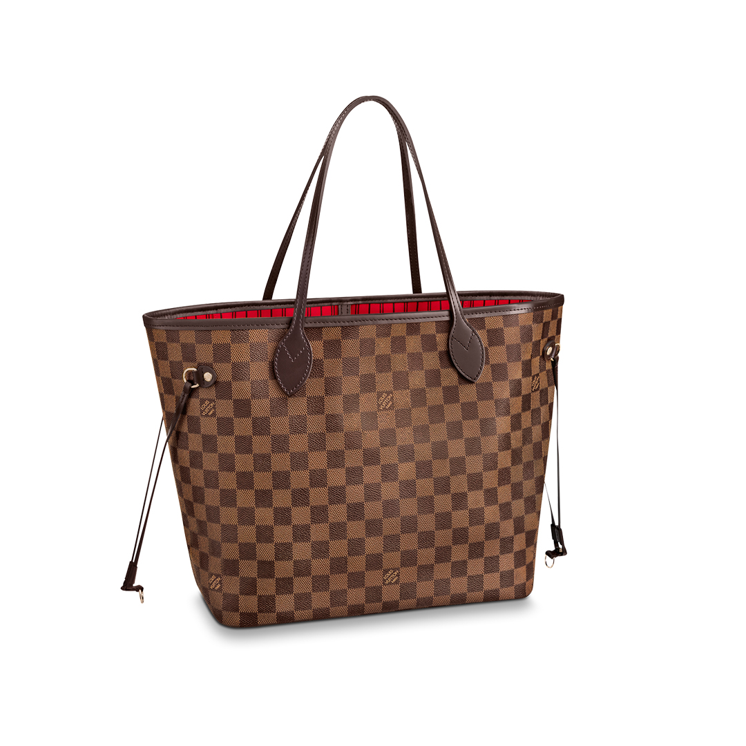 Louis Vuitton NEVERFULL MM Damier Azur Handbag N41358 Cherry